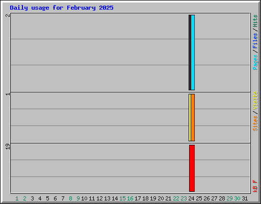 Daily usage for February 2025