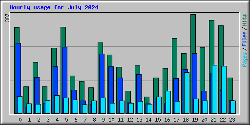 Hourly usage for July 2024