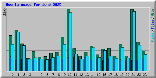 Hourly usage for June 2025