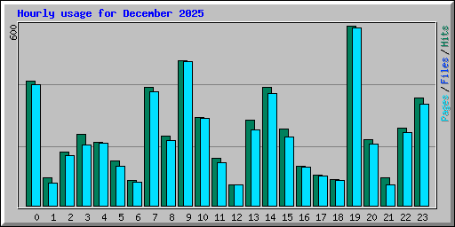 Hourly usage for December 2025