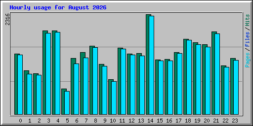 Hourly usage for August 2026